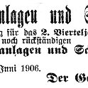 1906-06-19 Kl Gemeindeanlage - Schulgeld